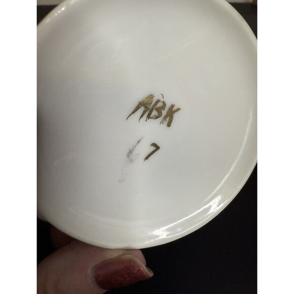 Limoges ABK#7 Porcelain Gold Trim German "Wife Don't Upset Your Husband" Cup - Picture 6 of 7